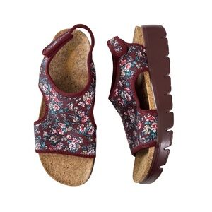 Alegria Micah Knit Back Strap Floral Platform Sandal in Wine Size 9 (39)